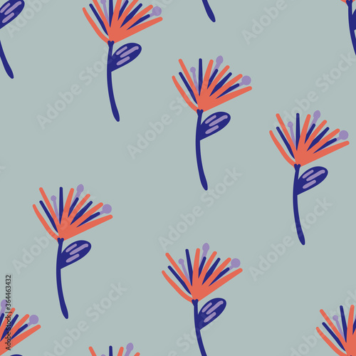 seamless floral pattern with hand drawn doodle flowers. creative floral designs for fabric, wrapping, wallpaper, textile, apparel. © Lovi