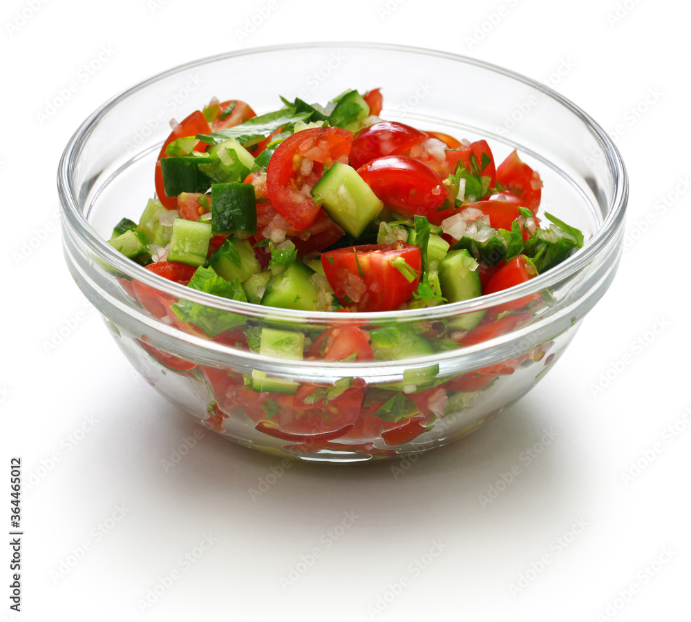 israeli salad, chopped salad, salat katzutz