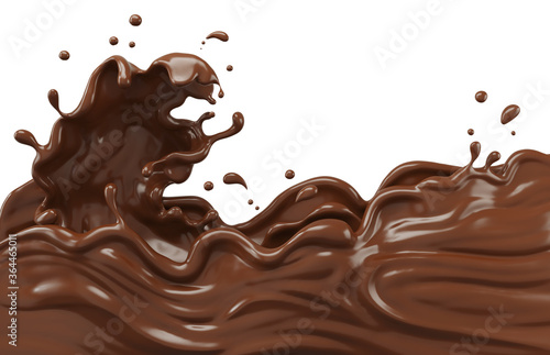 Chocolate splash abstract background.