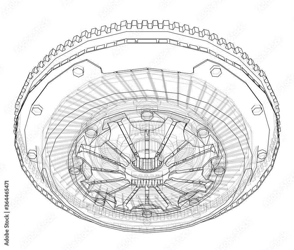 Sketch of clutch basket for the car