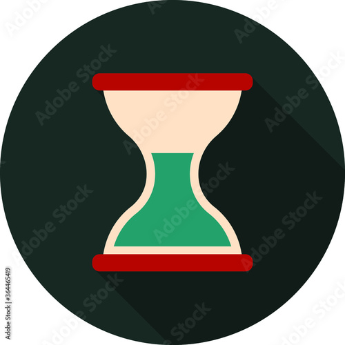 hourglass flat icon on dark background, vector symbol