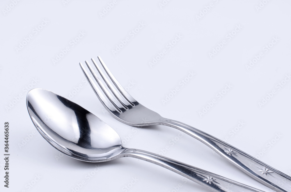 Spoon and Fork with white background Spoon and Fork with white background