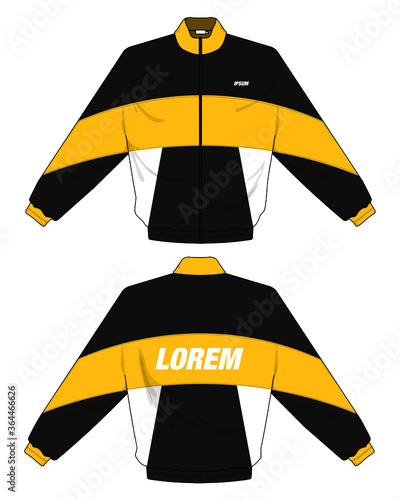 retro vintage windbreaker hoodie jacket template