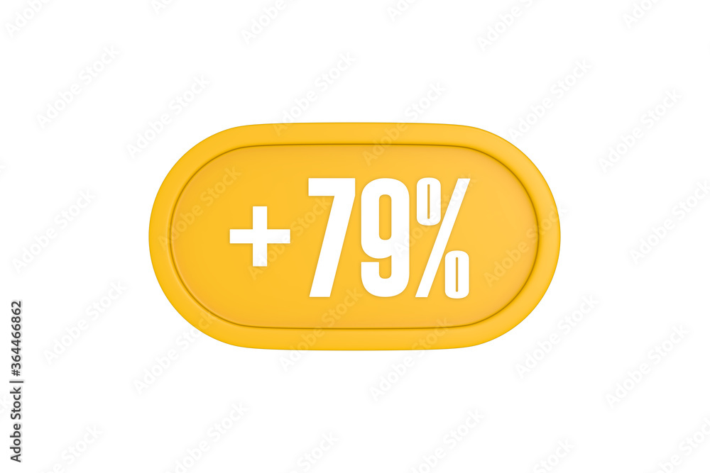 79 Percent increase 3d sign in yellow isolated on white background, 3d illustration. 79 Percent increase 3d sign in yellow isolated on white background, 3d illustration.