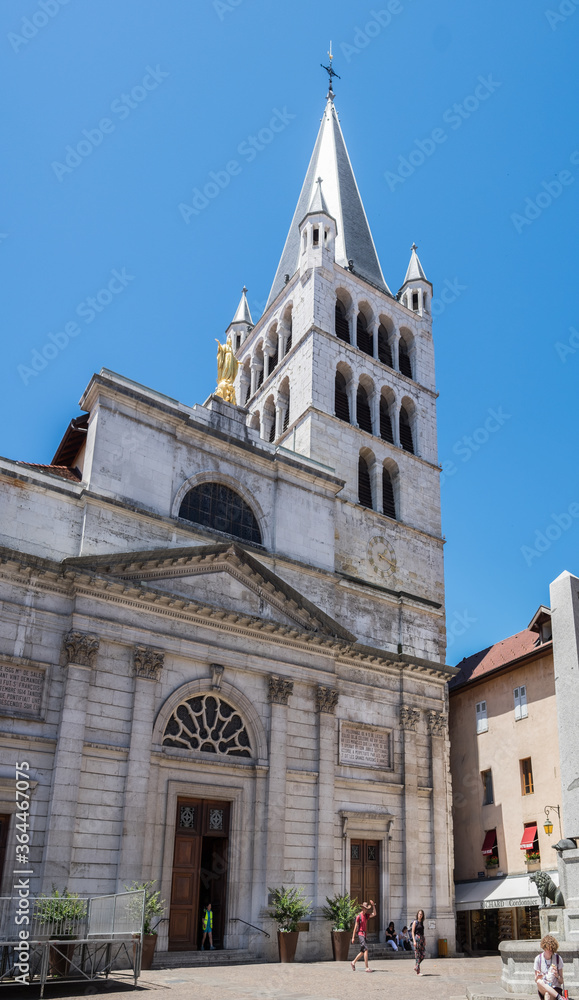 Large pamoramic view of Eglise Notre Dame de Liesse. Annecy, Haute-Savoie, France