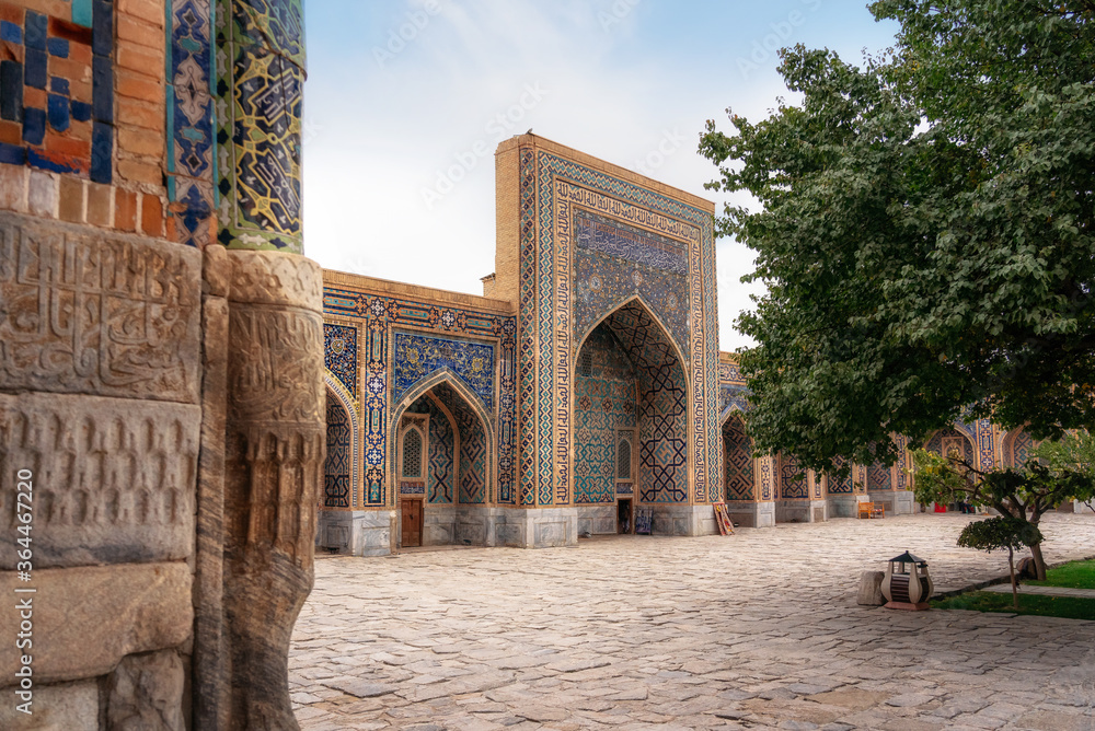 Tilya-Kori madrasah in Historic Registan square, Samarqand, Uzbekistan