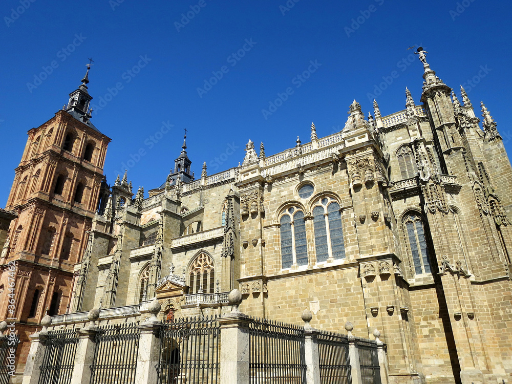 The Astorga Cathedral (Catedral de Santa María de Astorga) in Astorga, SPAIN