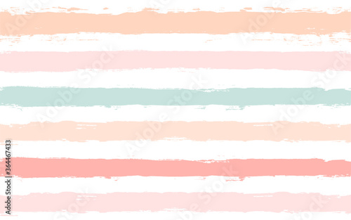 Hand drawn striped pattern, pink, orange and green girly stripe seamless background, childish pastel brush strokes. vector grunge stripes, cute baby paintbrush line backdrop
