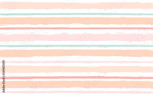 Hand drawn striped pattern, pink, orange and green girly stripe seamless background, childish pastel brush strokes. vector grunge stripes, cute baby paintbrush line backdrop
