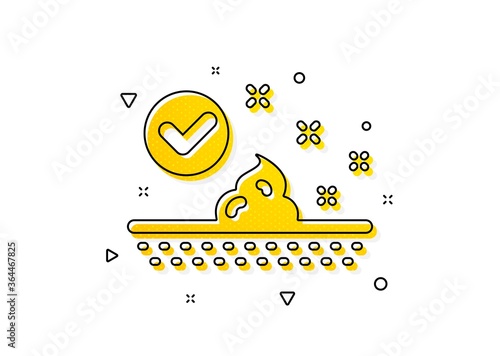 Moisture cream sign. Skin care icon. Cosmetic lotion symbol. Yellow circles pattern. Classic skin care icon. Geometric elements. Vector