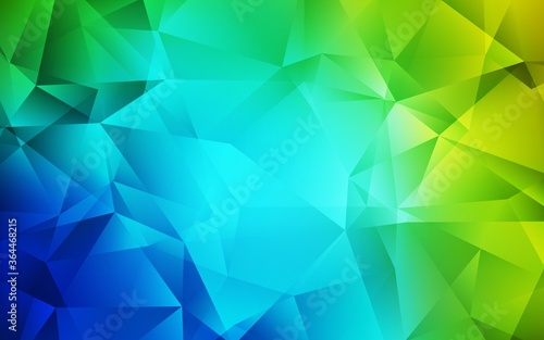Light Blue, Green vector abstract polygonal background. Shining polygonal illustration, which consist of triangles. Best triangular design for your business.