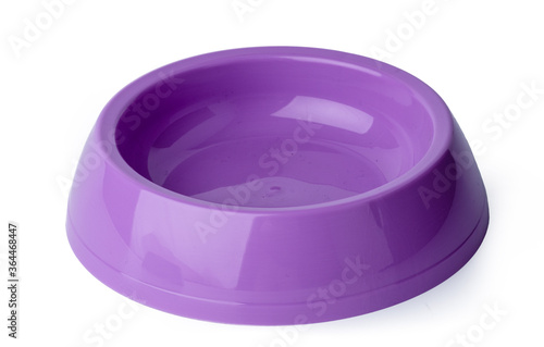 New plastic pet bowl isolated on white