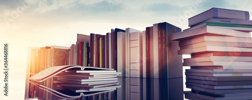 Canvastavla Group of books. Education, back to school and reading concept.