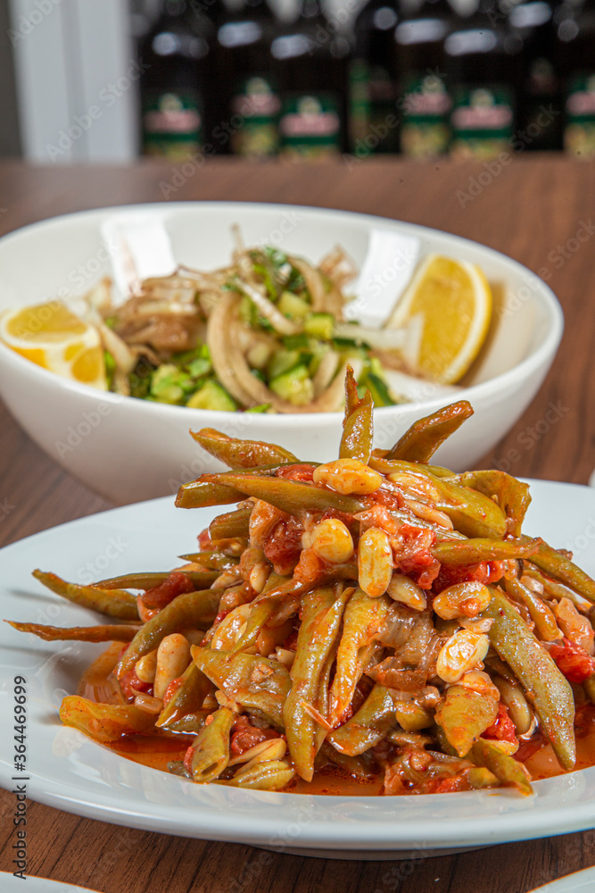 Green beans with some appetizer Turkey food Green beans with some appetizer Turkey food