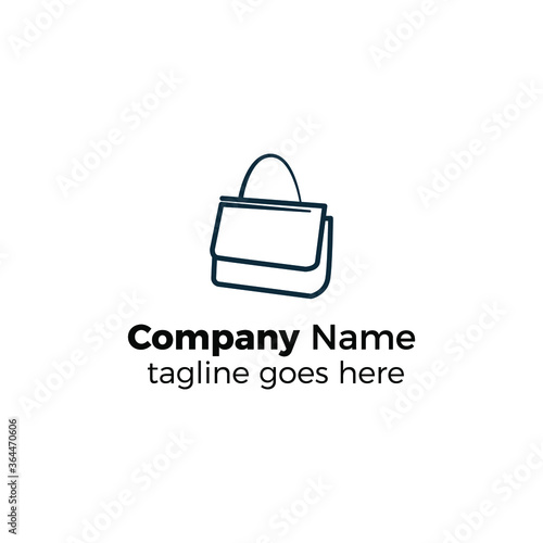 handbag logo design icon vector illustration simple line