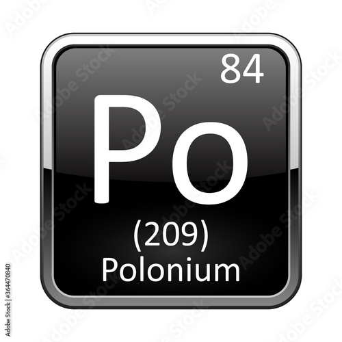 The periodic table element Polonium. Vector illustration