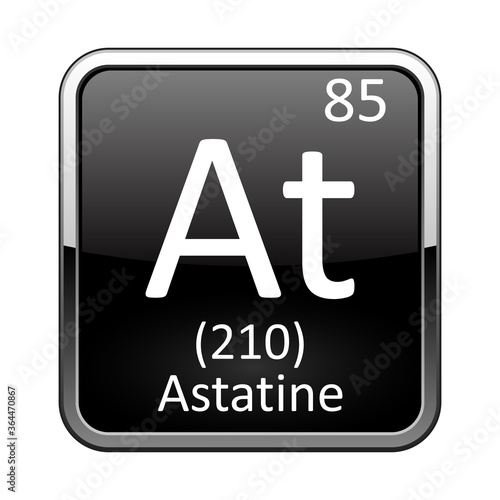 The periodic table element Astatine. Vector illustration
