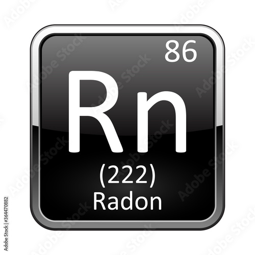 The periodic table element Radon. Vector illustration