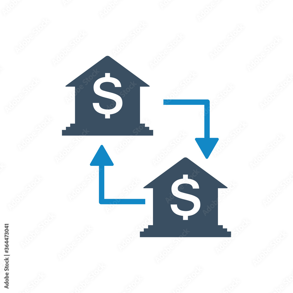 Bank money transfer icon