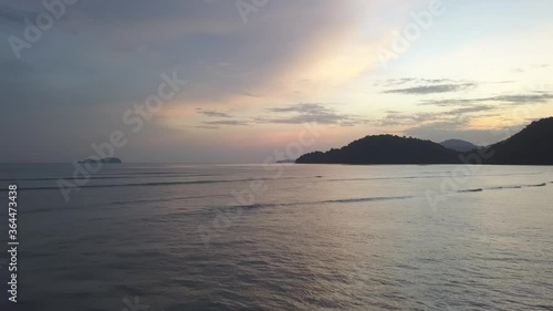 Sunset view at Penang coastal of Permatang Damar Laut. photo