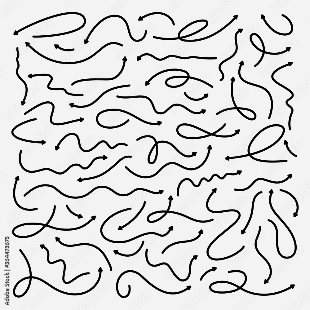 Set of arrows of different shapes and directions Set of arrows of different shapes and directions