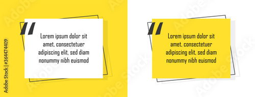Quote template with trendy style. Comma, Note, message and comment. Vector eps illustration