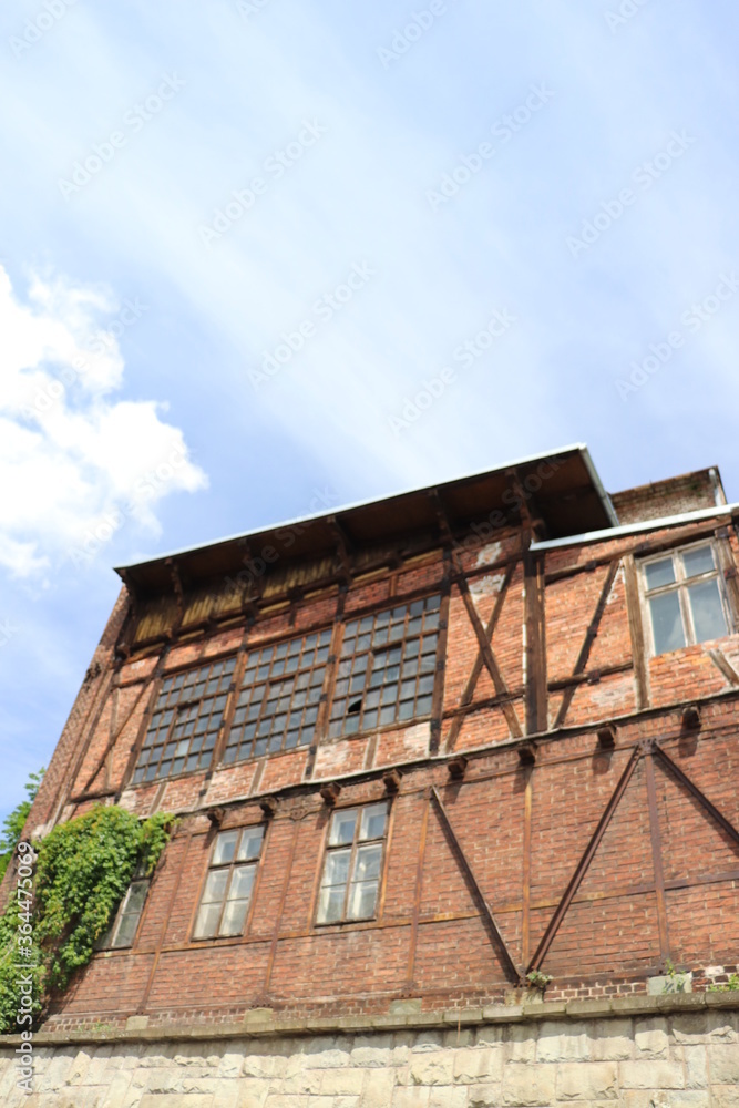 old brick building with windows