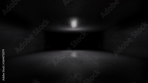 3D Animation of a dark architecture Interior visualisation of a industrial or science fiction building.