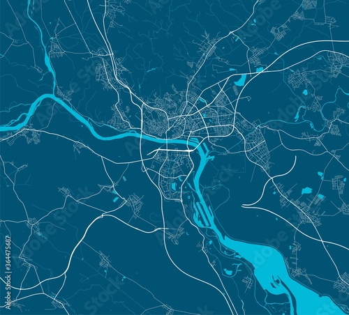 Vector map of Bratislava. Street map art poster illustration.