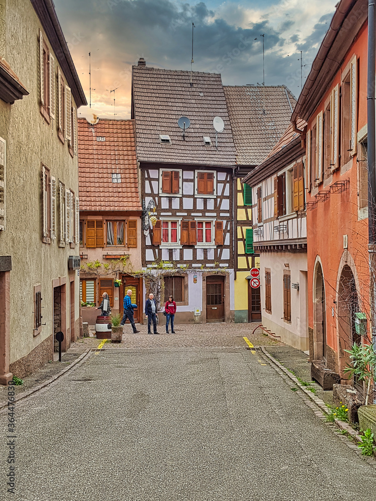 Alsace. Colorful traditional houses in Colmar,France 
