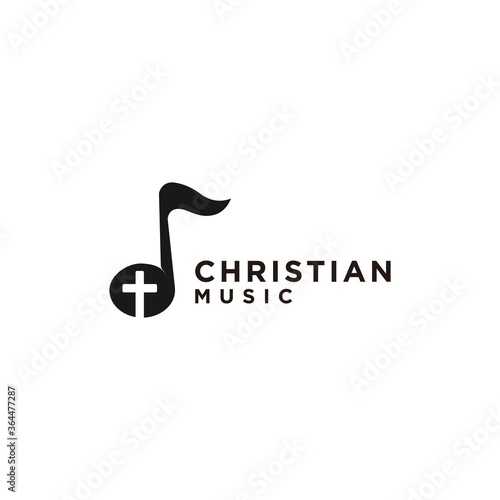 Cristian symbols. The Cross of Jesus in a musical note