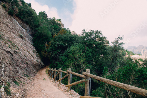 Old Path on the side of a Mountain at Montserrat, Spain