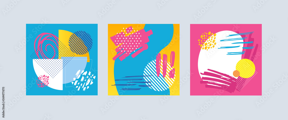 Obraz Abstract color template banner set. Design elements for web, art, postcard, banner, poster, t-shirt design. Abstract set brush splash art.