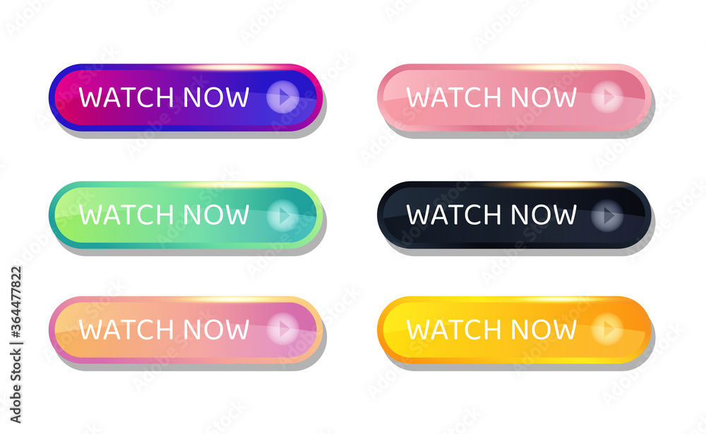 Set Of Vector Modern Material Style Buttons. Different Gradient Colors And Icons. Set Of Vector Modern Material Style Buttons. Different Gradient Colors And Icons.
