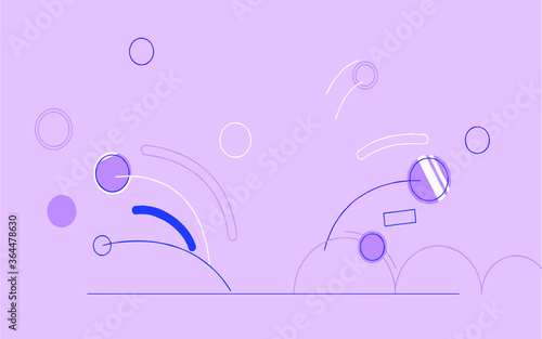 In this vector graphics are shown coins jumping in different parts, abstraction, vector.