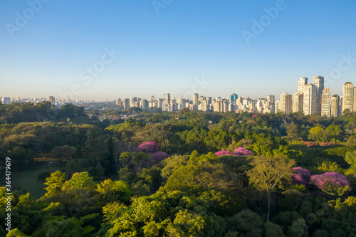 Fotos aéreas de parques em São Paulo, contraste da Natureza e o asfalto