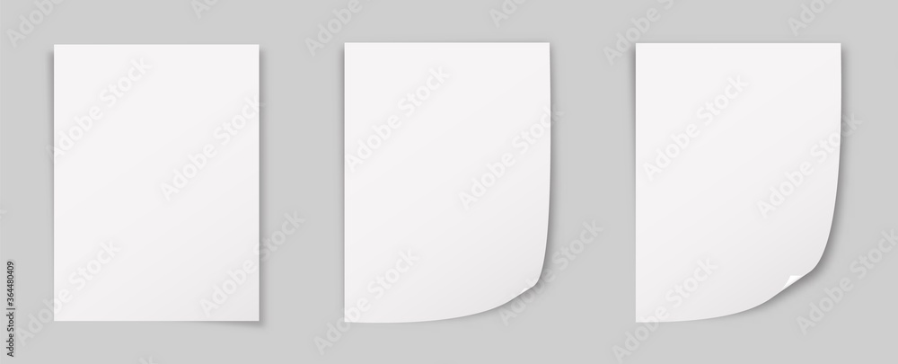 Obraz premium A4 paper corner curl vector isolated mockup
