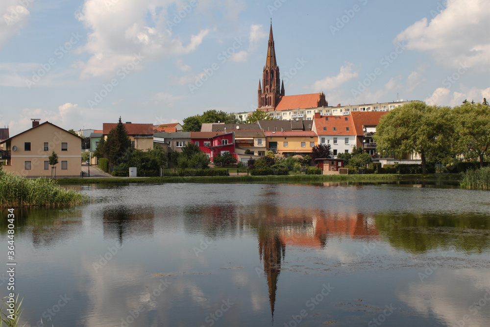 Blick über den Schwanenteich auf Demmin Blick über den Schwanenteich auf Demmin