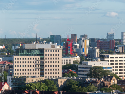 Aerial view of city Tallinn Estonia business district photo