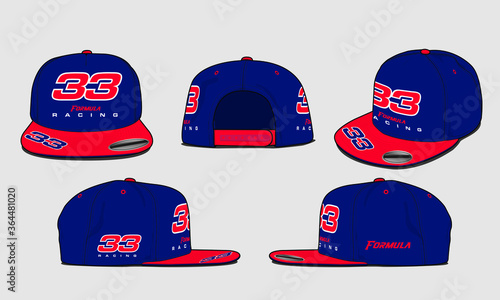 baseball racing cap vector template sports apparel