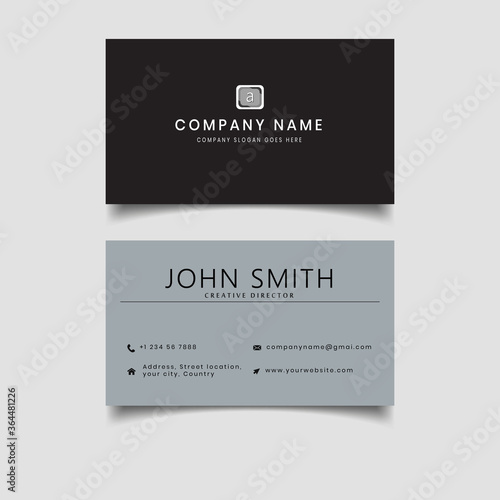 black grey business card modern design vector