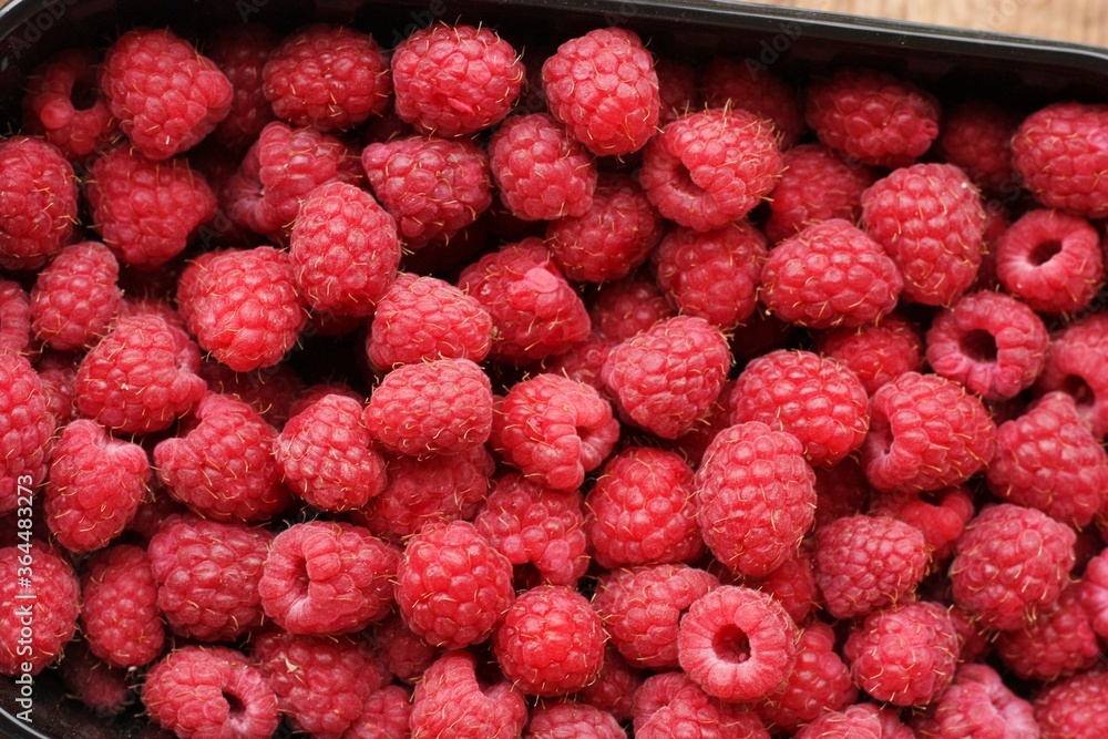 Delicious ripe raspberries on the market macro Delicious ripe raspberries on the market macro