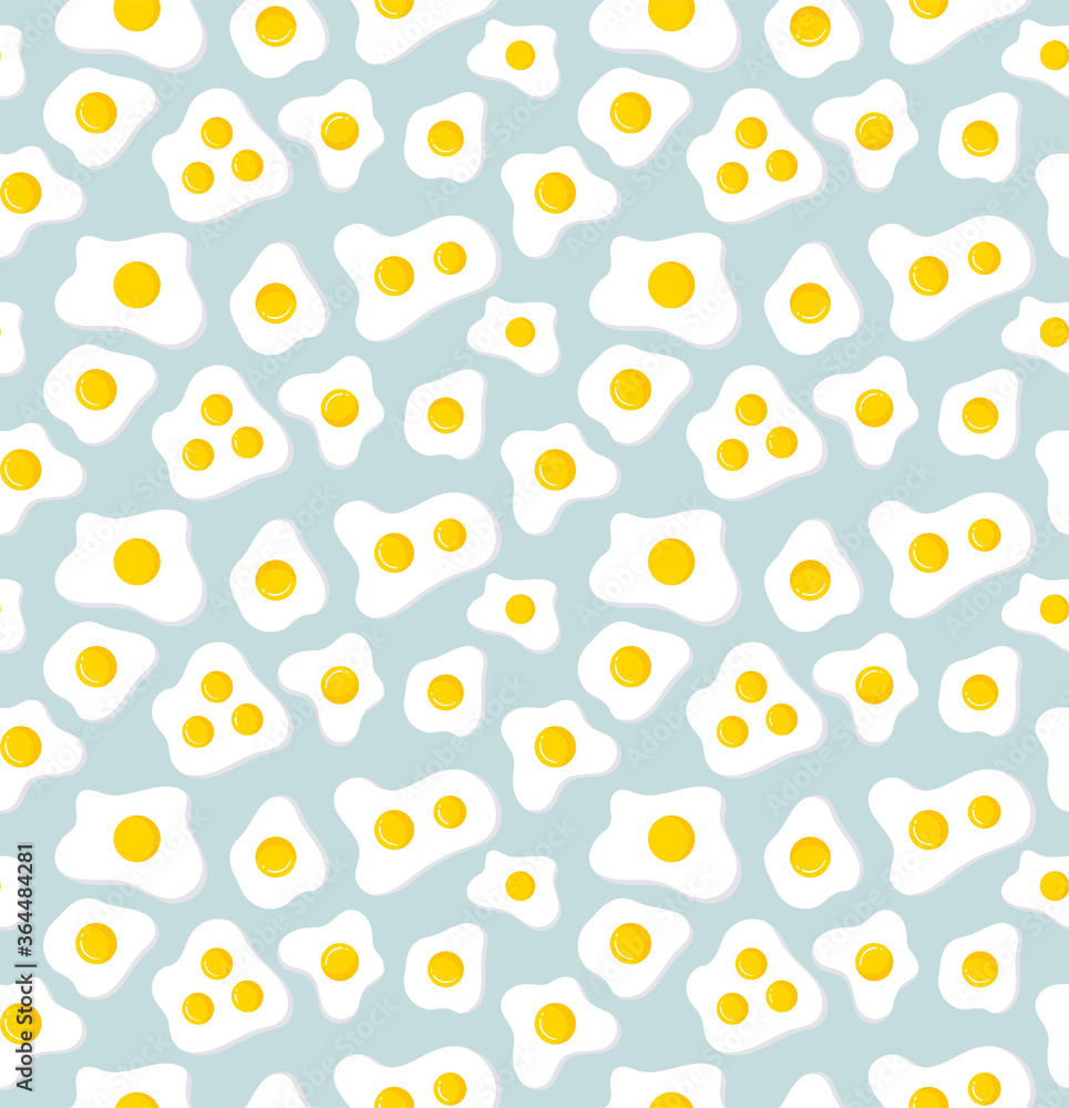 Fried eggs. Omelette. Modern blue seamless pattern for creating print design, business cards, posters, flyers, web, banners, corporate identity. Fried eggs. Omelette. Modern blue seamless pattern for creating print design, business cards, posters, flyers, web, banners, corporate identity.
