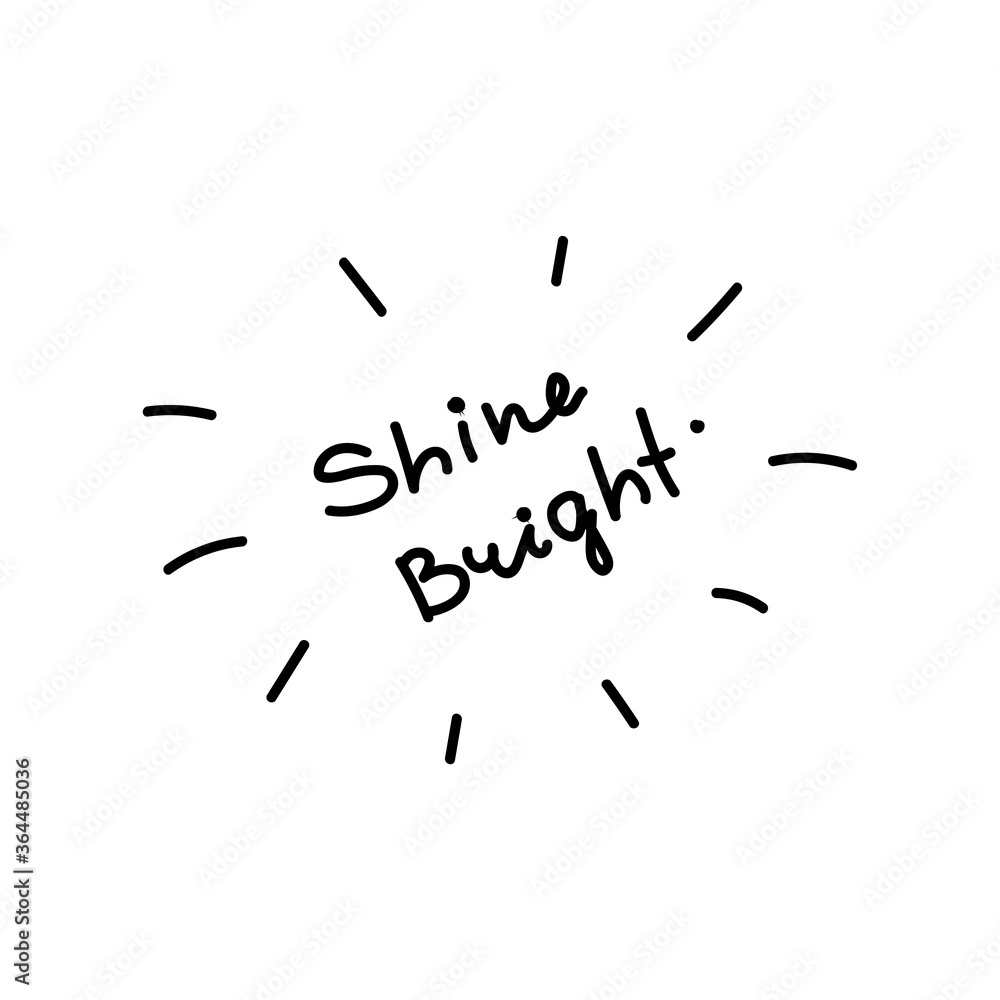 Sun Icon Vector illustration. Doodle hand drawn surise sketch with sign Shine Bright. Sun Icon Vector illustration. Doodle hand drawn surise sketch with sign Shine Bright.