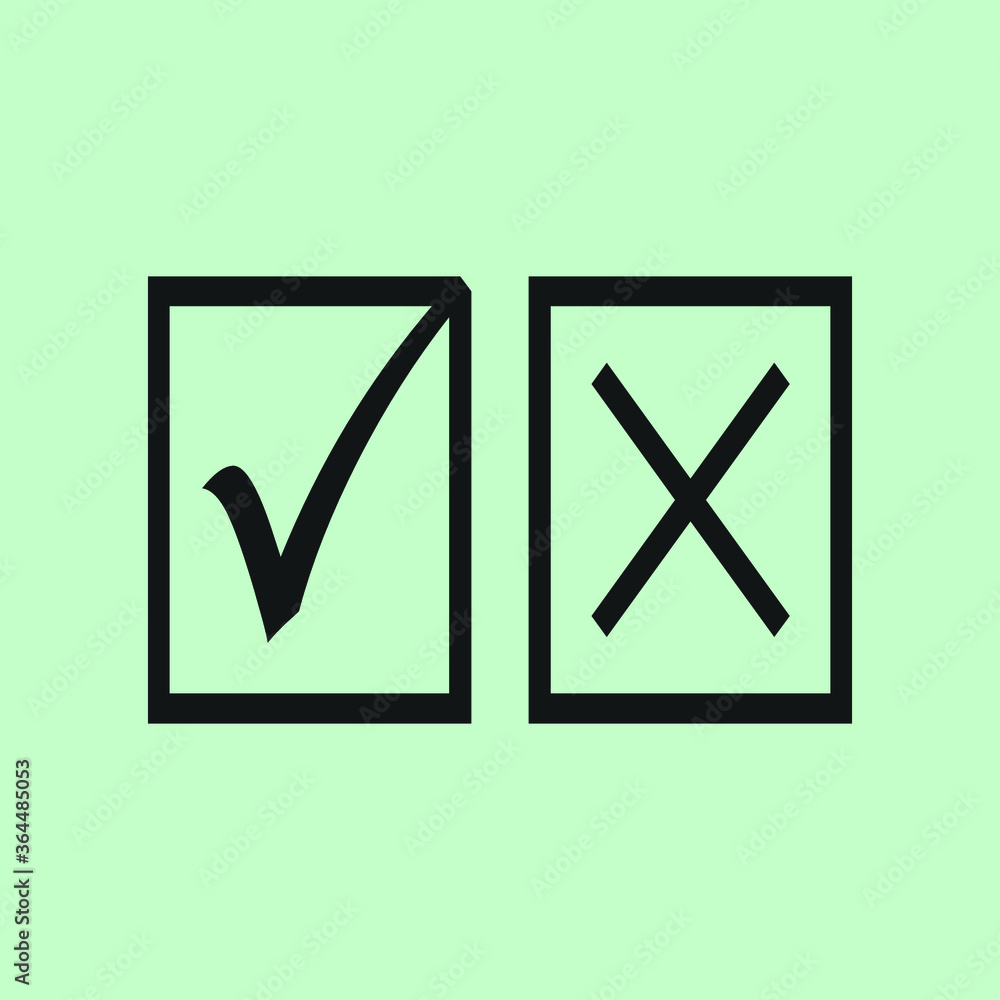 Check mark black line icons. Vector illustration. - Vector Check mark black line icons. Vector illustration. - Vector