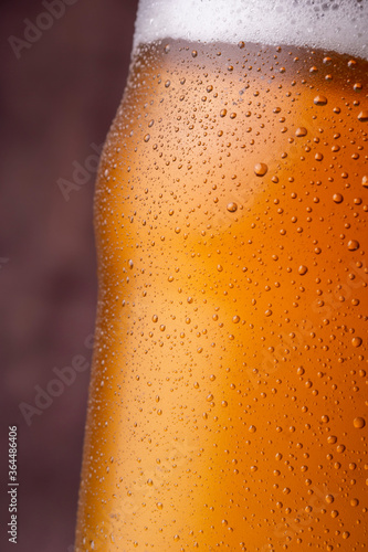 Ice cold beer glass detail
