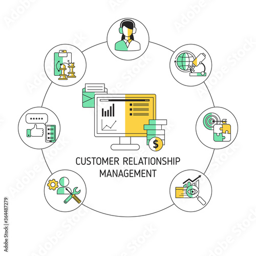 Customer relationship management vector concept