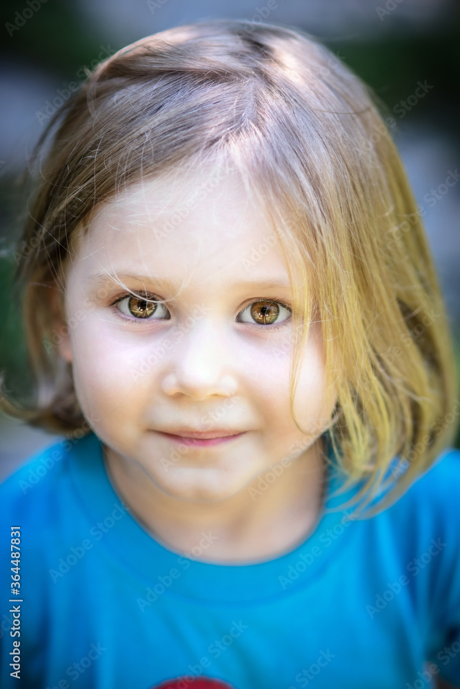 portrait of a little girl with messy hair. portrait of a little girl with messy hair.
