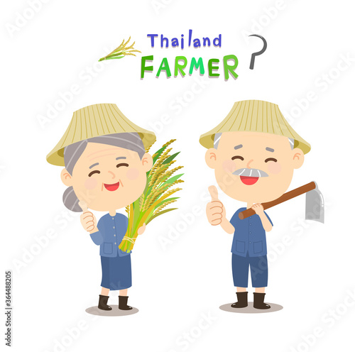 Cartoon  Thai Farmer 