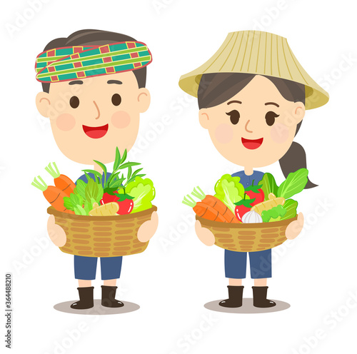 Cartoon  Thai Farmer 